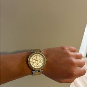 Micheal Kors mixed metal watch with diamonds